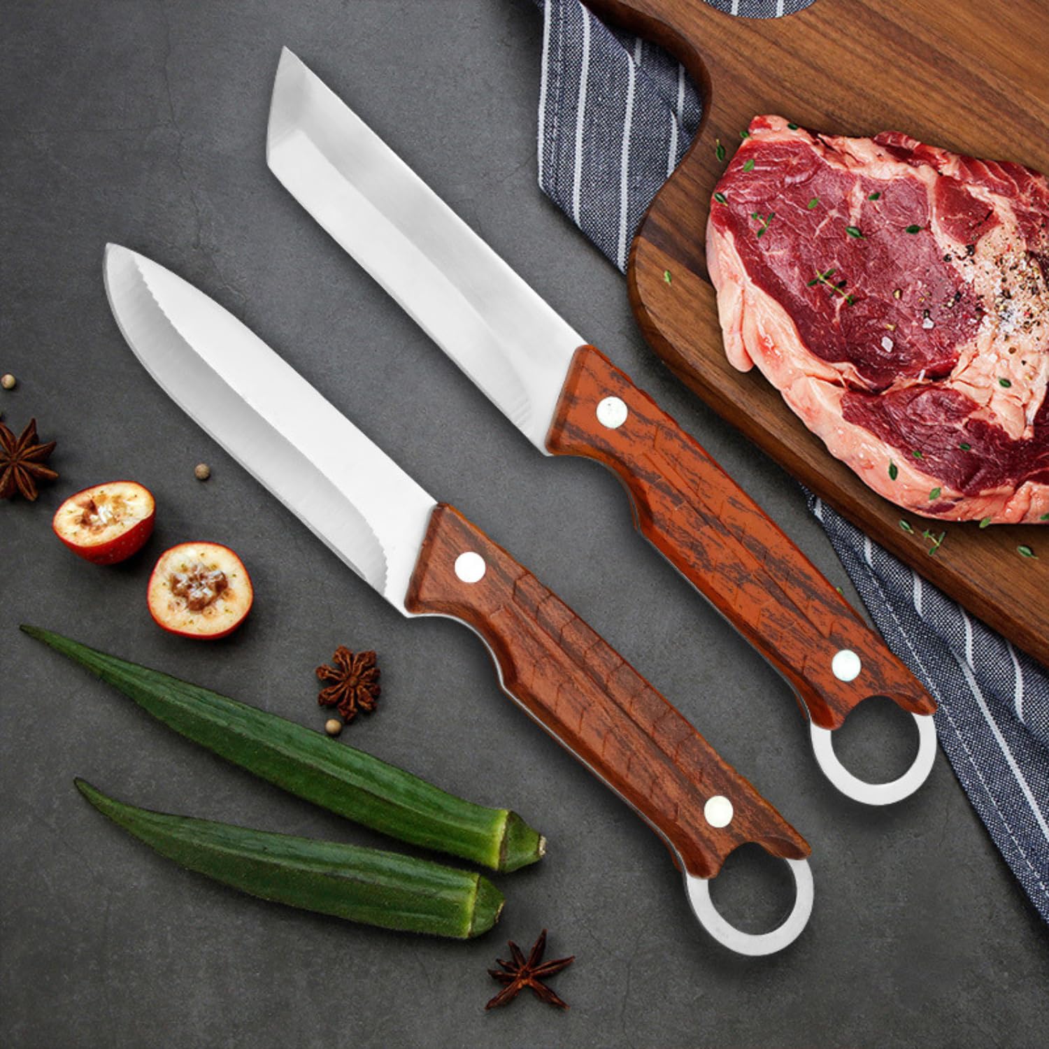Kneefcy Professional Stainless Steel Knife with ABS Handle β Kitchen Utility Knife for Cutting, Slicing and Chopping Vegetables, Meat, Fruits and Household Food Preparation Cooking Tool 4