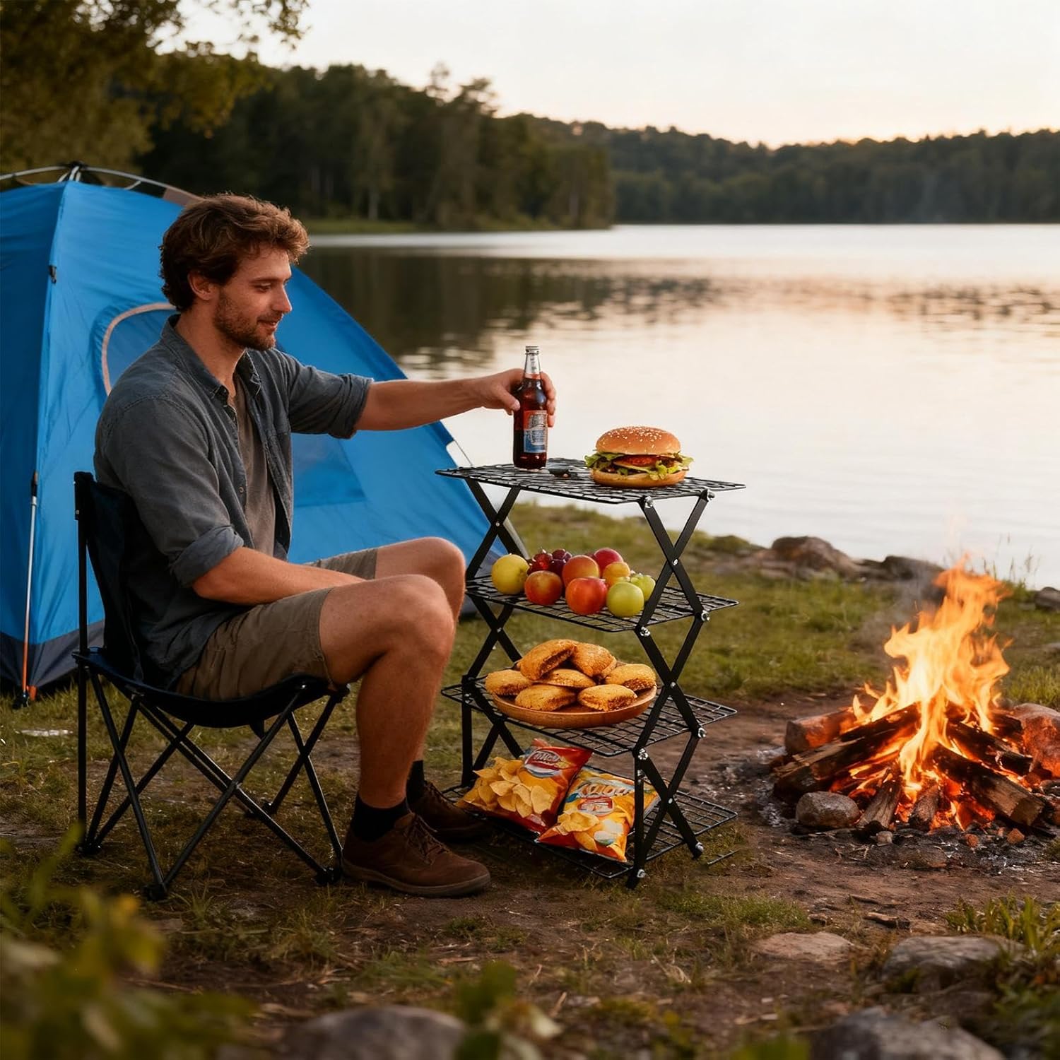 Baking Rack | 4-Tier Heavy Duty Kitchen Cooking - Grill Rack Roasting Pan Kitchen Accessories,for Roasting Cooking Grilling Meat Dessert Fruit Home Party Restaurant
