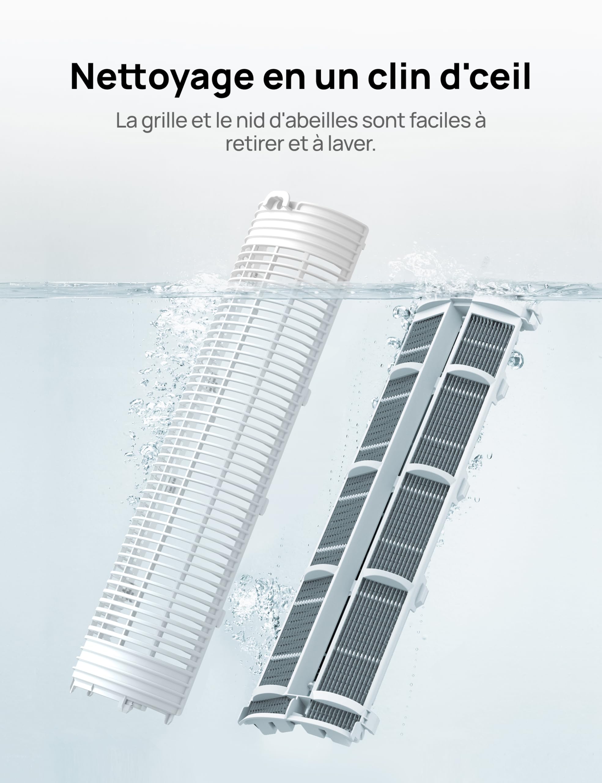 DREO Ventilateur Tour avec Refroidissement, Ventilateur Silencieux avec Refroidissement par Eau, Rafraîchisseur d’Air Évaporatif 40 Pouces, Oscillation à 80°, 3 Modes, 4 Vitesses, Télécommande, Blanc