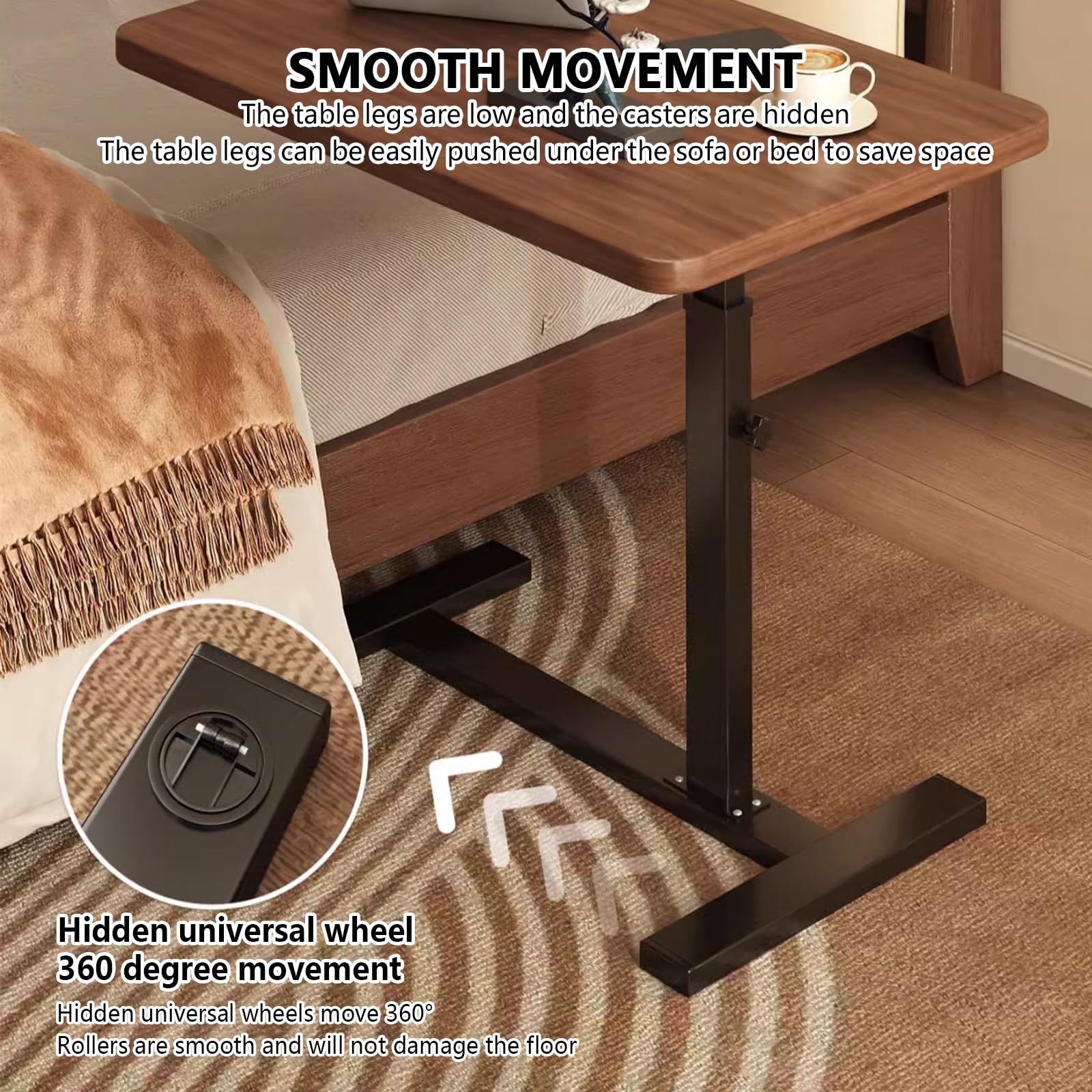 Tavolino da letto, tavolino da letto regolabile in altezza, tavolo da scrivania con carrello for laptop su letto mobile, tavolino da letto for ospedale con ruote, tavolo da pranzo for divano di casa,