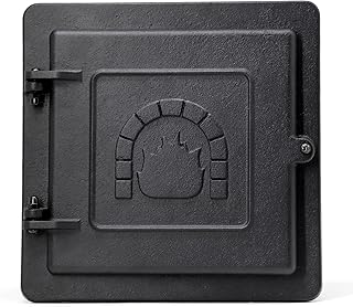 Chimney Cleanout Door, 8" X 8" Fireplace Cast Iron Clean Out Door with Closing Clasp for Indoor Outdoor Wall Chimney