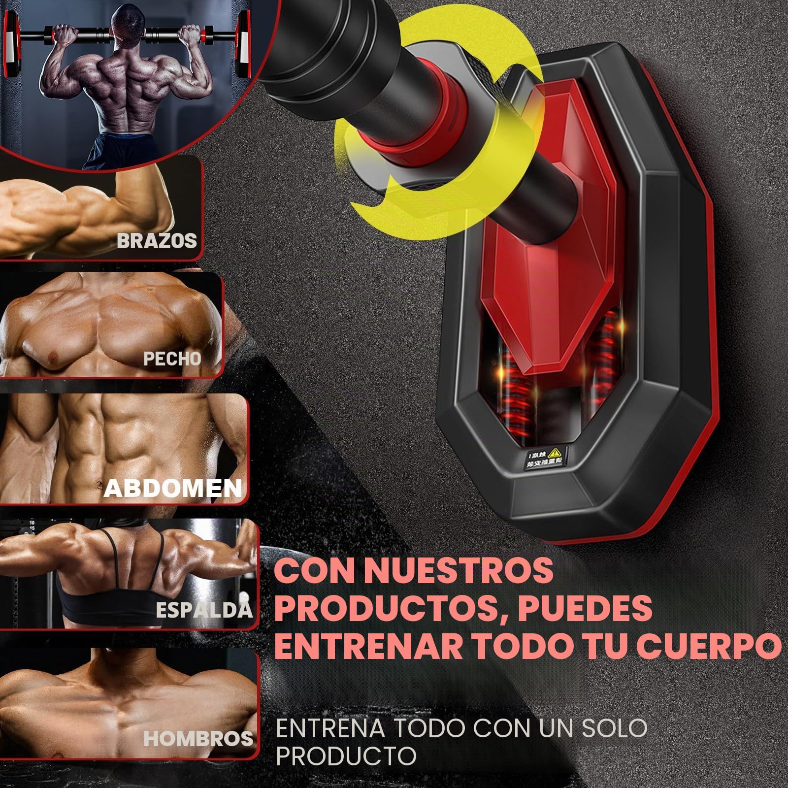 Barra de dominadas para marco de puerta, instalación sin tornillos, ajustable de 76 a 100 cm, carga máxima de 200 kg, barra multifuncional para dominadas y flexiones para gimnasio en casa