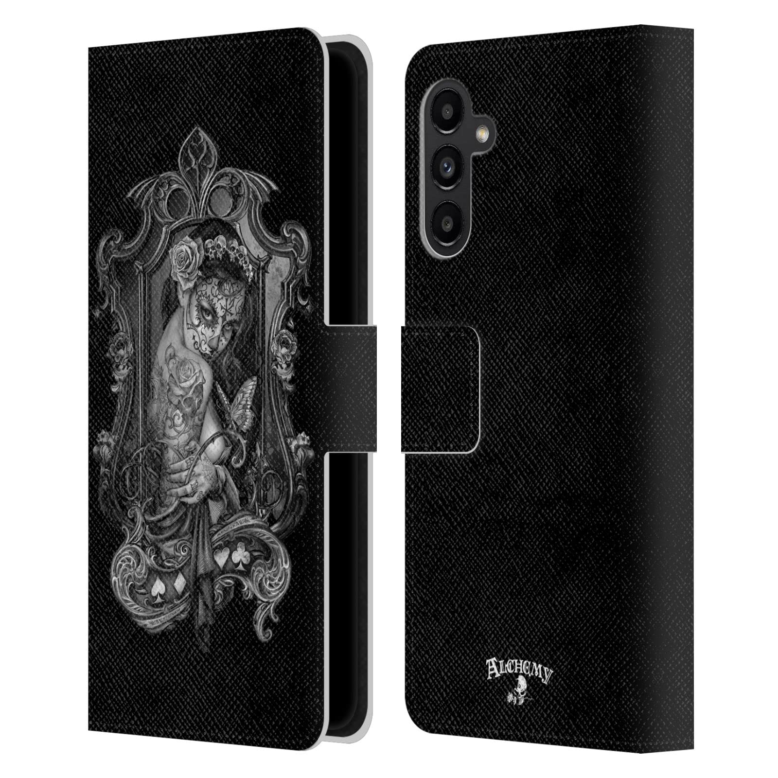 Carcasa de cuero tipo libro Samsung Galaxy A13 5G funda protectora Alchemy Gothic Viuda 2021 7