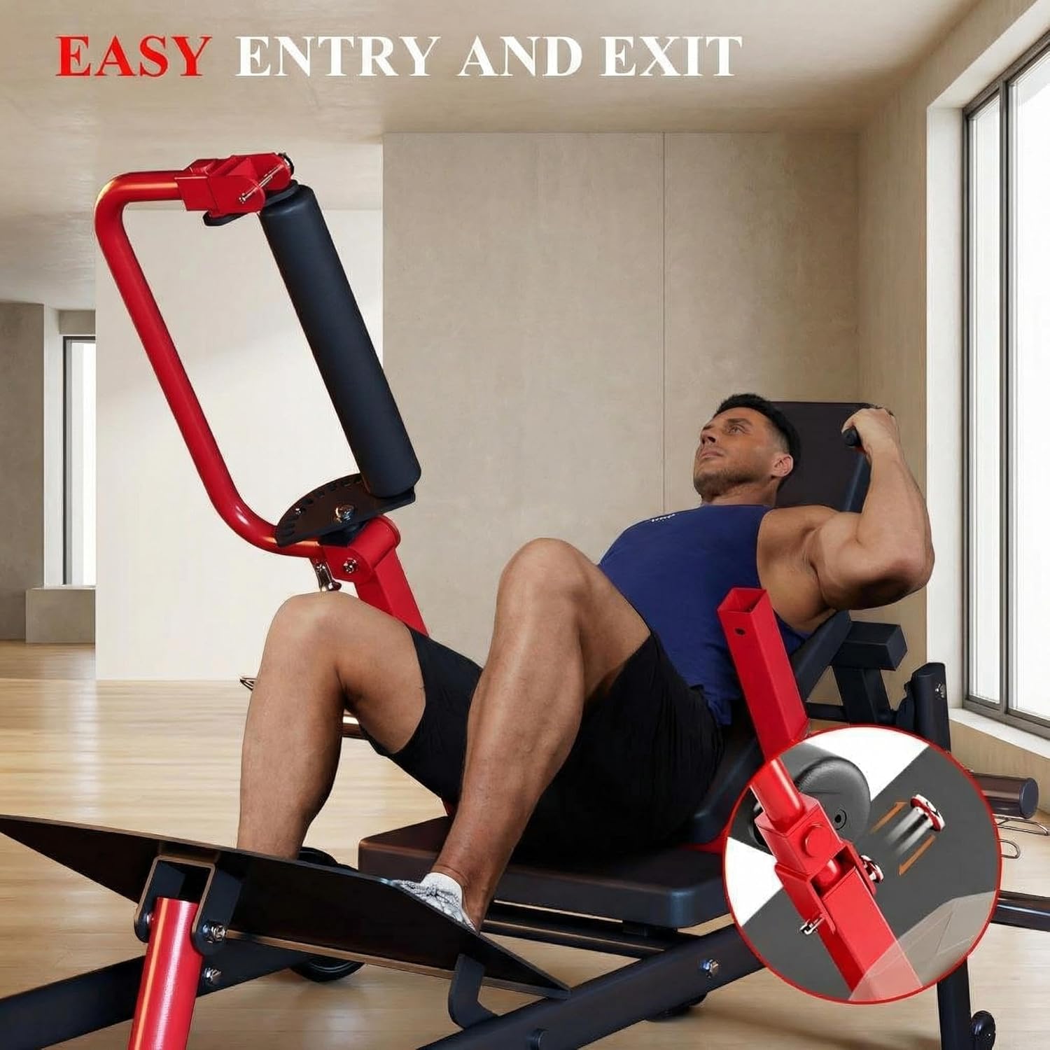 Heavy Duty Hip Thrust Machine for Home Gym – 900LBS Capacity, Plate-Loaded Glute Bridge Trainer – Adjustable Footboard, Non-Slip Padding, Weight Holder – Butt Exercise & Strength Training