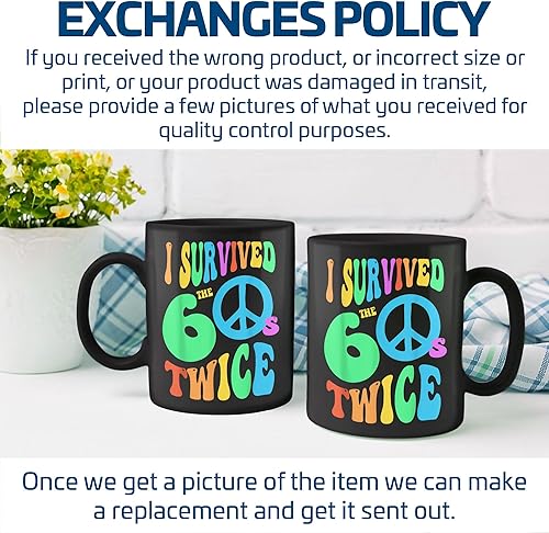 Vista 10 de Retro I Survived My Sixties TWICE 70th Birthday Joke 60s Acent Taza de café de 11 onzas