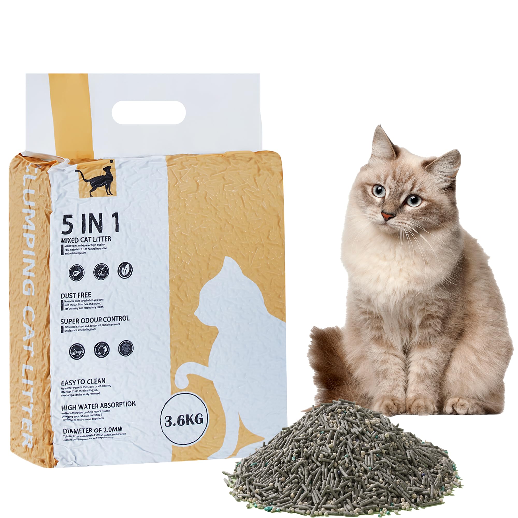 Litière pour chat sans odeur Suhaco naturelle à séchage rapide contre l'humidité