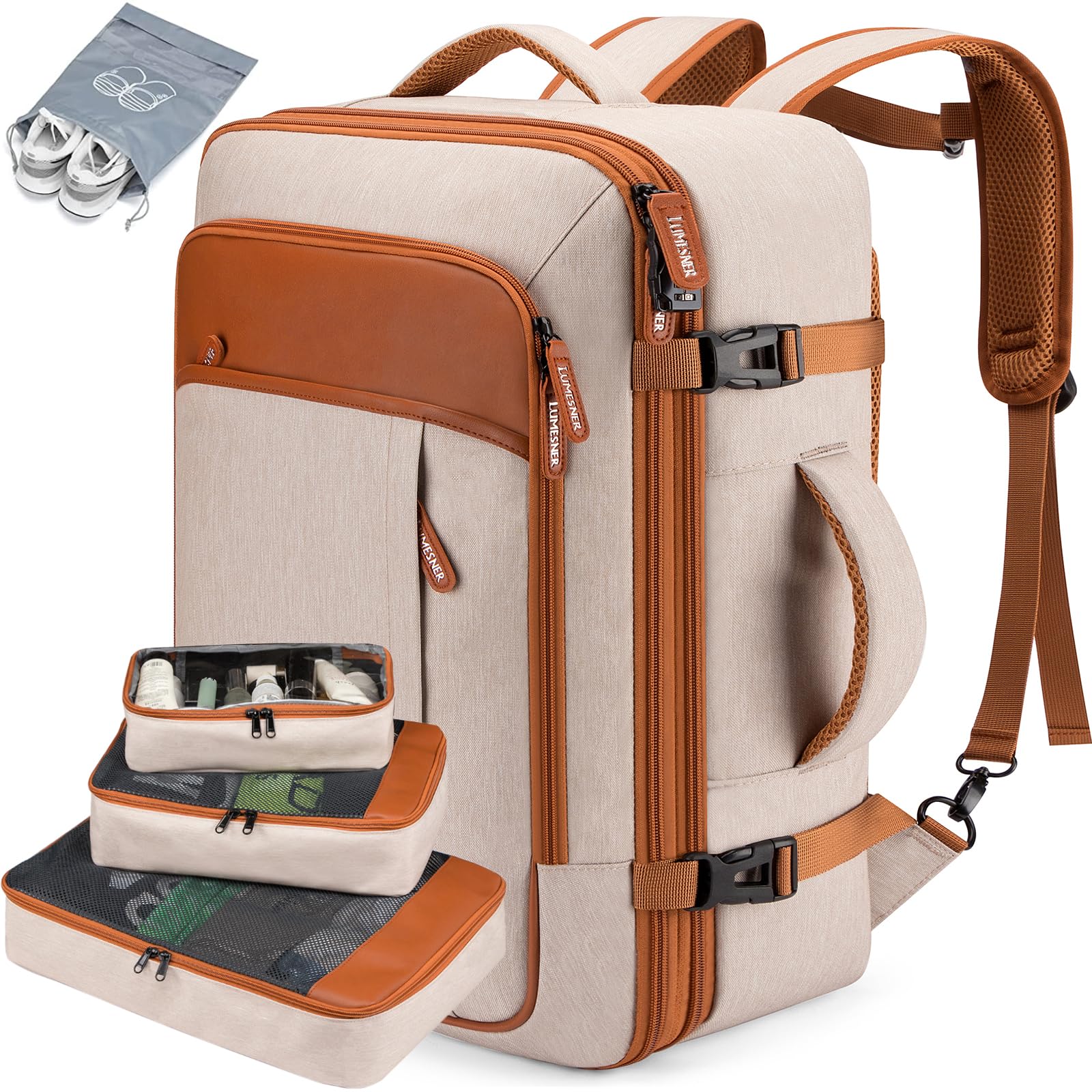 Carry on Backpack, Extra Large 40L Flight Approved Travel Backpack for Men & Women,Expandable Large Suitcase Backpacks