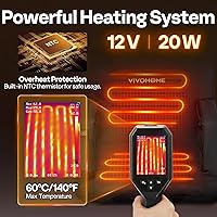 Vista 4 de VIVOHOME Heated Stadium Seats with Back Support, 2 Pack Bleacher Chairs with 12V 20W PD Fast Charging Type C Port, 3 Levels of Heat, NTC Overheat