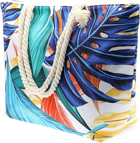 Miniatura 9 de JNF Bolsas de playa para mujer, de verano, grandes bolsas de playa, bolsa de mano, bolsa de hombro con cremallera