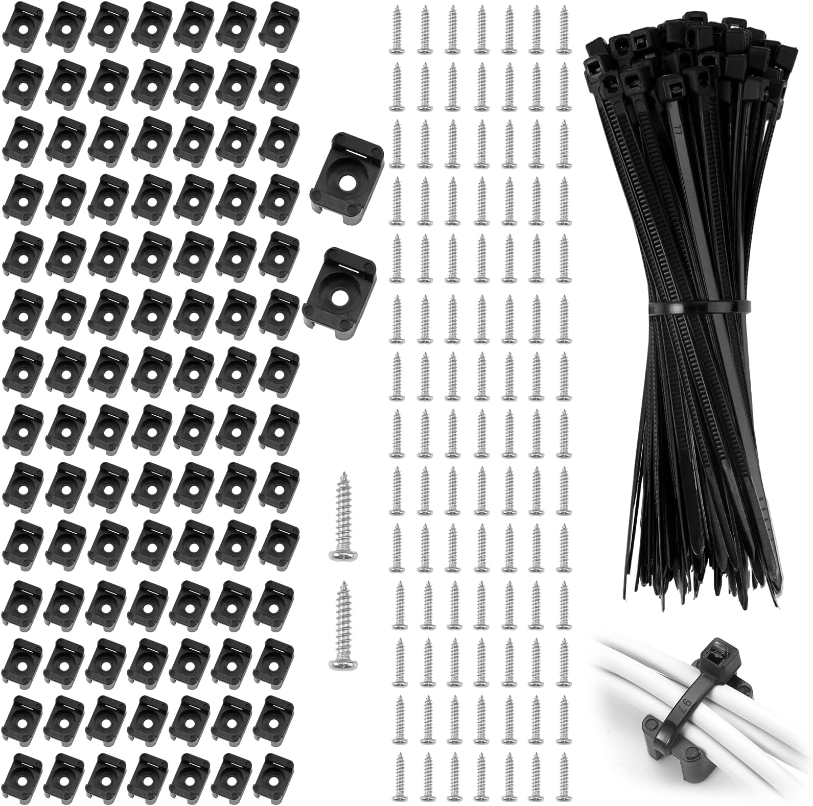 100 Pièces Zip Tie Nylon Autobloquantes 100 Pièces Serre-Cables Auto