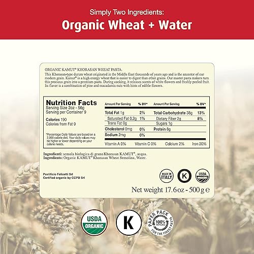 Miniatura 2 de Monograno Felicetti Kamut Spaghetti Pasta Italian Organic Non-GMO 17.6oz (500g) 4 Pack