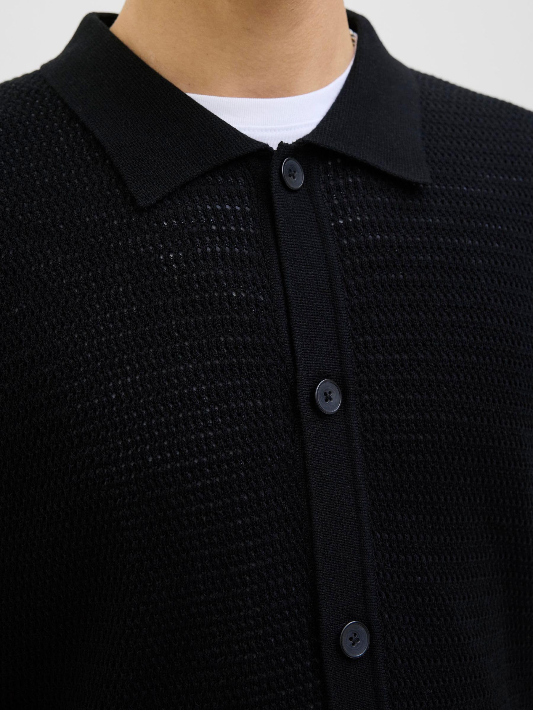 JACK & JONES Jprblajones Knit Polo Ss męska koszulka polo, czarny, M