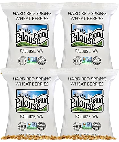 Bayas de trigo de primavera rojas duras | 100 libras | Proyecto verificado sin OMG | Sin desecantes | germinable | Kosher