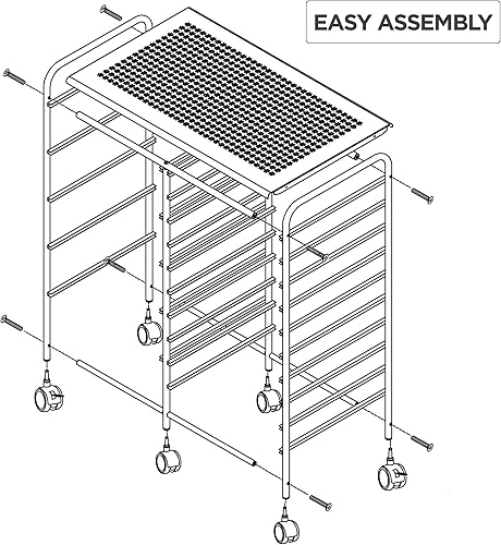 Miniatura 9 de Yaheetech Carrito de almacenamiento con ruedas de 15 cajones, multiusos, móvil, organizador de almacenamiento, herramientas, álbum de recortes,