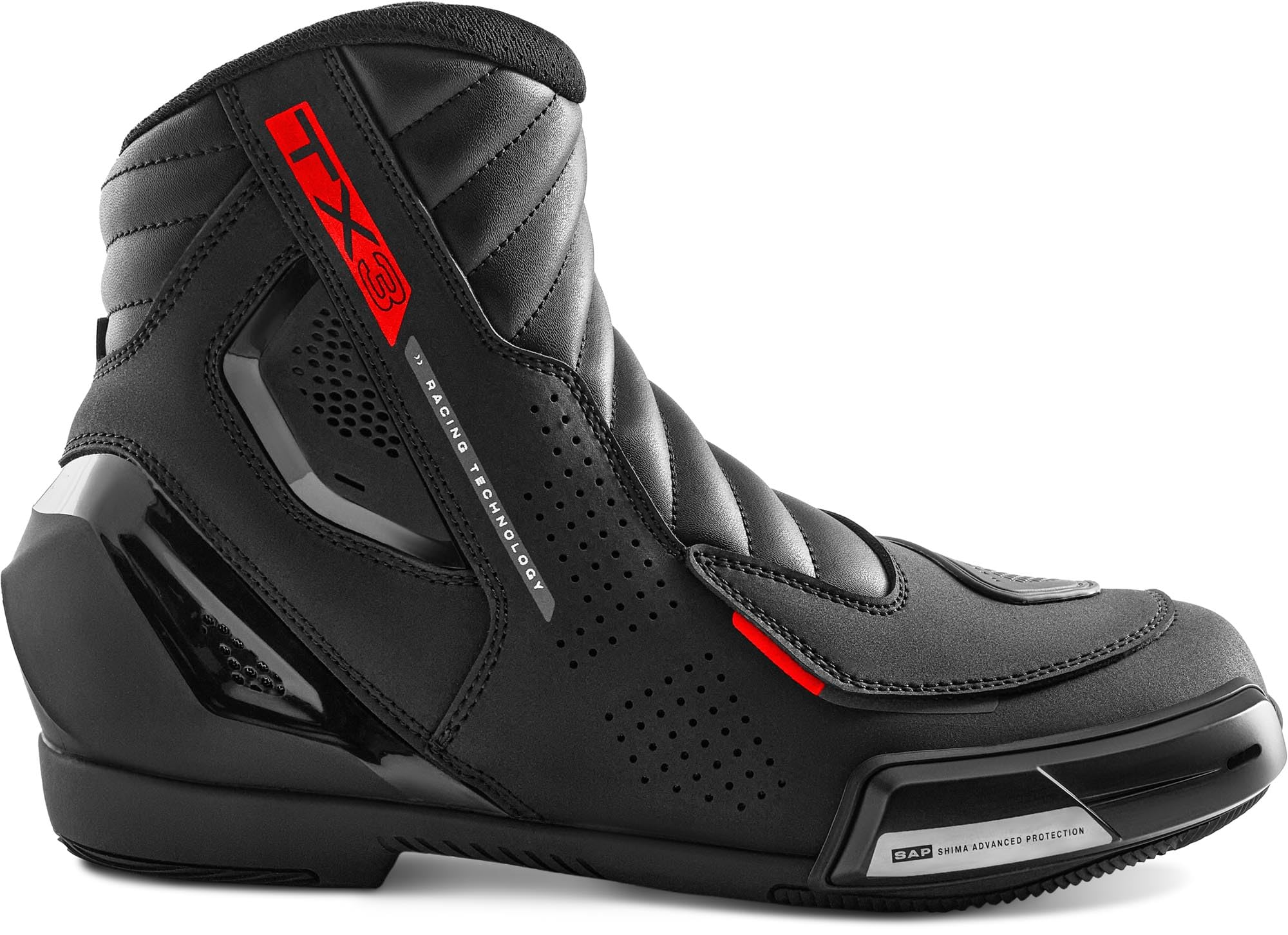 SHIMA TX-3 Stivali da motocicletta, nero/rosso, 45