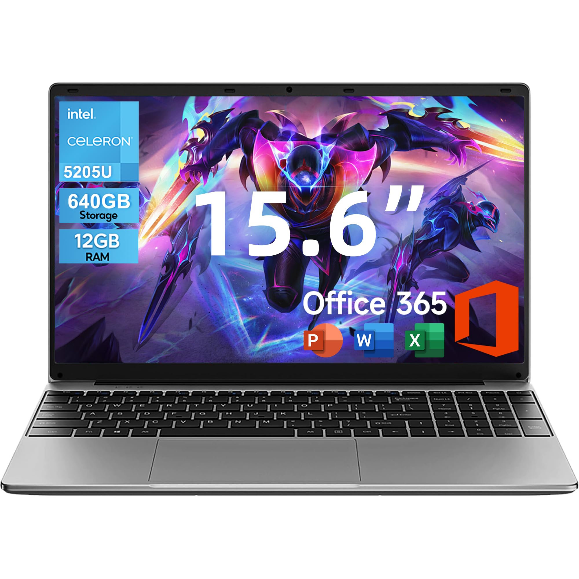 jumper Laptop, 12GB RAM 640GB ROM, Office 365-1 Year, 15.6 Inch Computer, FHD IPS Screen, 38Wh Battery, 2 Stereo Speakers, Numeric Keyboard, HDMI, WIFI5, Type-C.