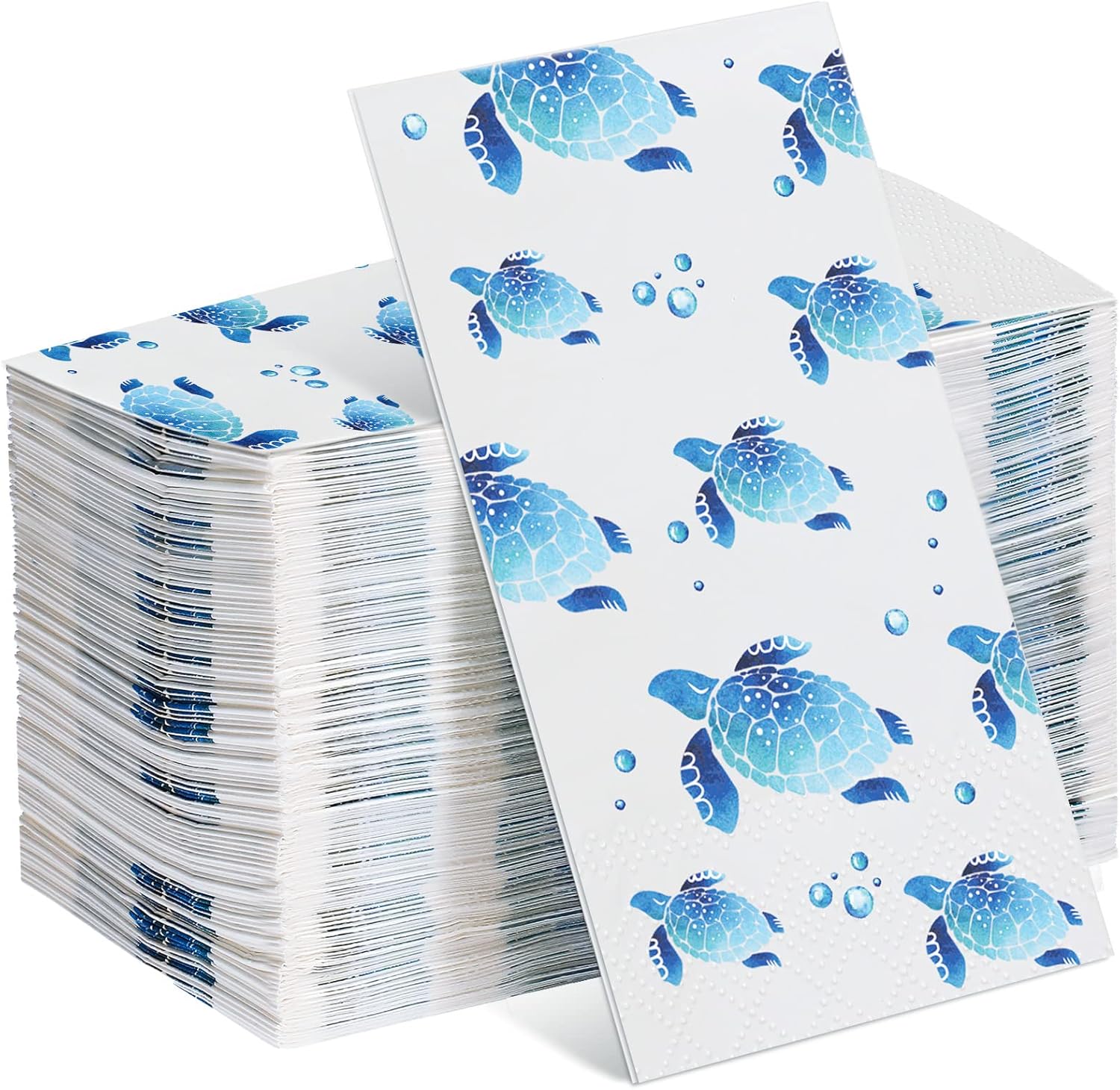 Yisong 200 Pcs Turtle Disposable Hand Towels Paper Napkins for Bathroom Guest Decorative Soft Towels Ocean Party Supplies Summer Sea Decoration for Graduation Birthday Holiday Wedding Baby Shower