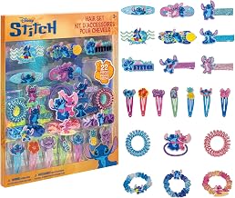 Stitch Hair Accessories Set for Girls 22 Pieces Hair Clips Clips and Elastics Sewing Styling Kit, Perfect for Dressing Up Townley Girl