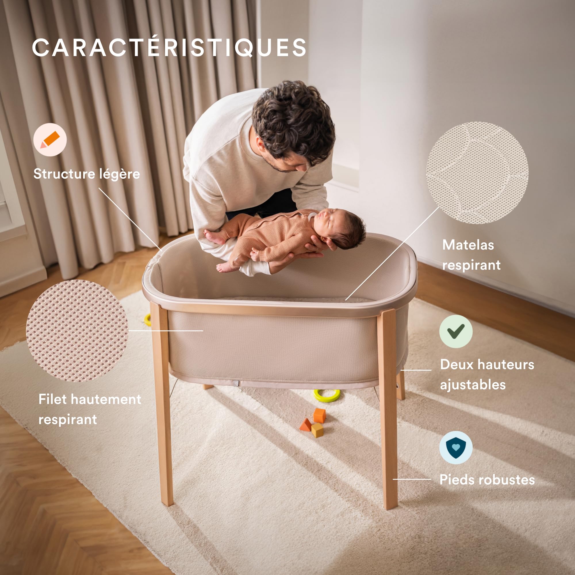Berceau bébé Snoozi beige sable - Stokke