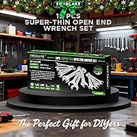 Vista 7 de Swanlake 19Pcs Juego de llaves de extremo abierto súper delgadas con bolsa rodante, acero al carbono SAE y métrica, 1/4" a 1-1/16" y 5.5mm a 27mm