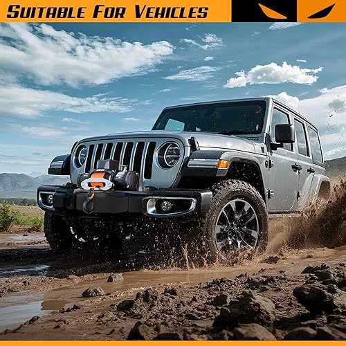 Miniatura 19 de ORCISH Cabrestante eléctrico impermeable de 4500 libras 12V CC, kit de cabrestante ATV/UTV para remolque, cuerda sintética de 1/4 pulgadas x 50 pies