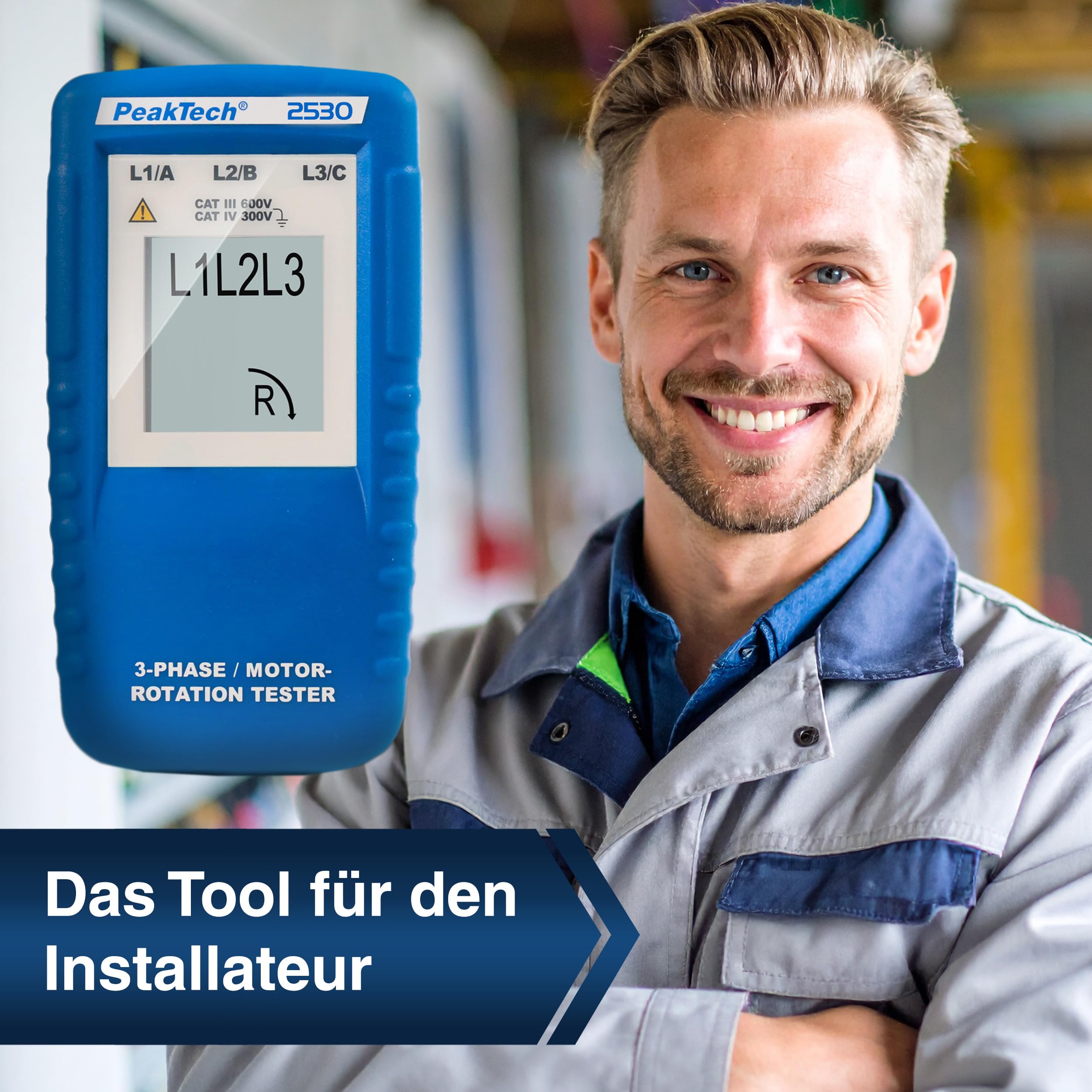 PeakTech P 2530, 3-Phasen-Drehrichtungsanzeiger