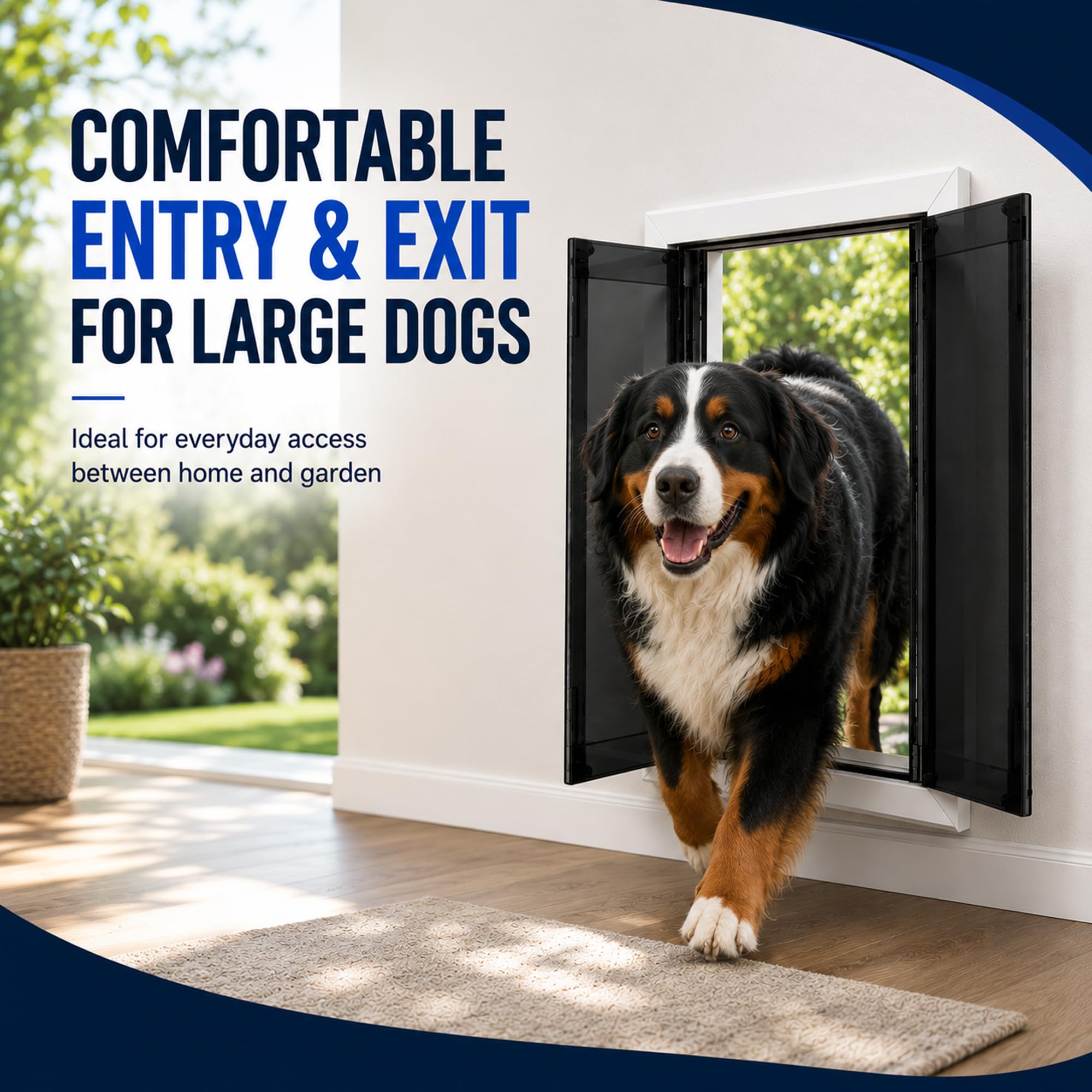 Aluminium hundeklappe, Double Volet Magnétique hundeklappe für große Hunde