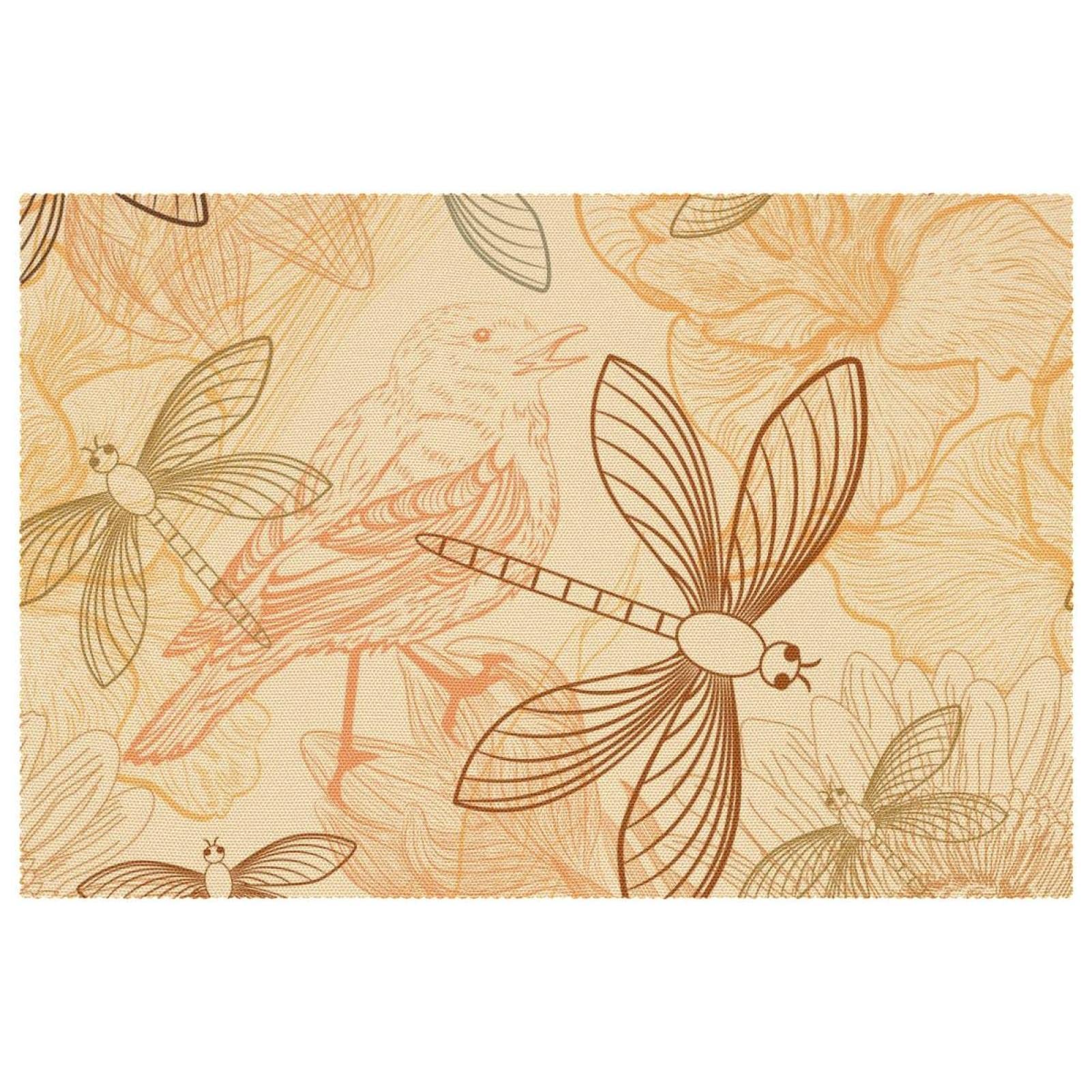 Set de table antidérapant lot de 6 style rétro pour éviter les taches de chaleur