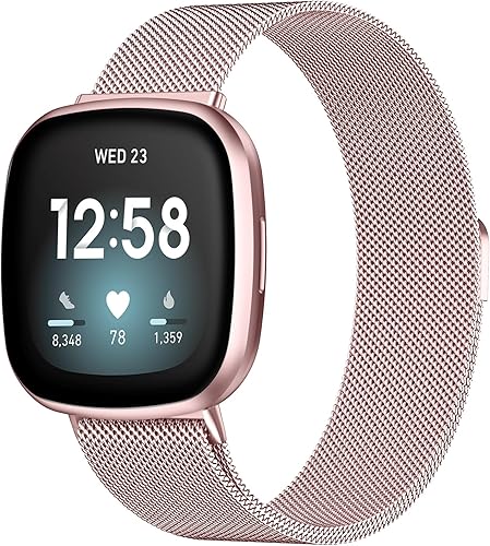 Miniatura 7 de ZWGKKYGYH Compatible con correas Fitbit Versa 3 Sense para mujeres y hombres y correas Fitbit Sense 2 Versa 4 correa de malla metálica de acero