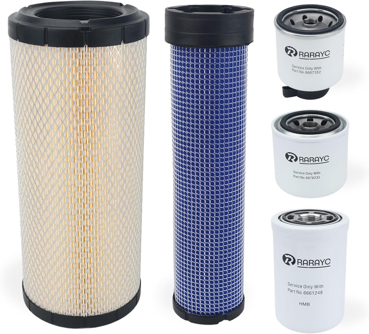 Air Oil Hydraulic Fuel Filter Kit Compatible with Bobcat 863 863G 864 864G 873 873G 883 T200 A300 A220 S250 Replaces 6667352 6665603 6661248 6666375 6666376