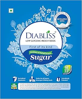 Diabliss Low GI Herbal Sugar – Trusted Worldwide | 17-Herb Fortified for a Naturally Sweet Taste | No Artificial Sweeteners | Healthy Choice for Everyone in the Family | No Aftertaste | 500g Pouch