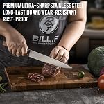 BF BILL.F Since 1983 5-Piece Knife Set with Black Walnut Handles & Angled Base | Ultra Sharp Stainless Steel Kitchen Knives for Professional Chef & Home Cooking | Ergonomic Design Cutlery Set