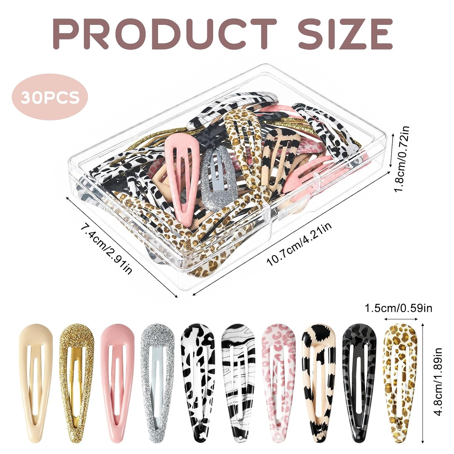 Gold, silver, pink, nude pink, black, 5 leopard colours