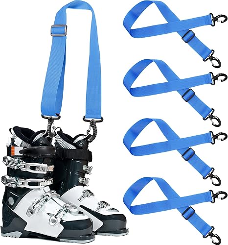 4 piezas correa para botas de esquí, correa de transporte de esquí, correa de snowboard ajustable para el hombro, correa de hombro para patinaje de