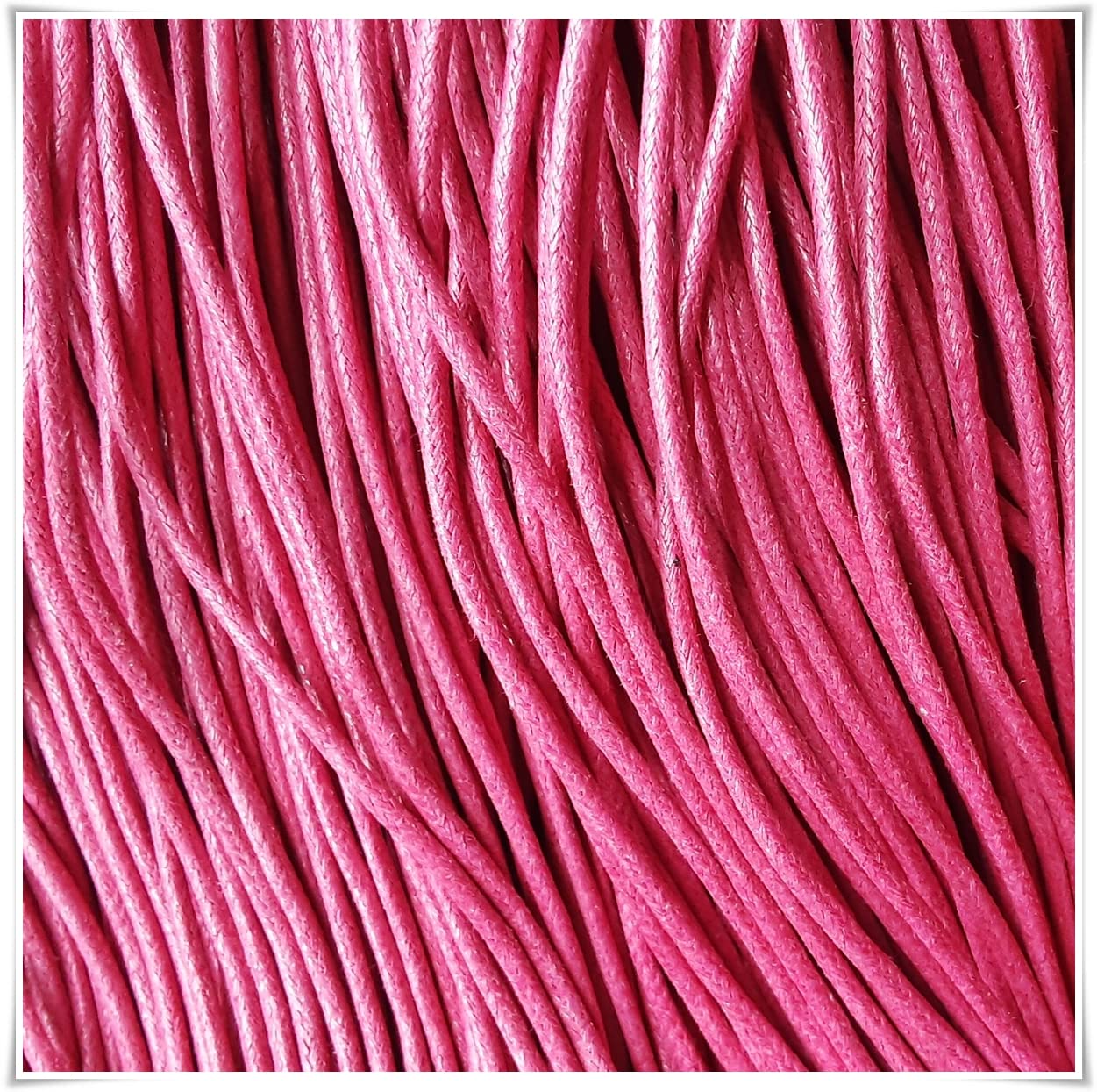 2mm x 18m Waxed Cotton Cord for Jewellery Craft Making Bracelet Necklace String,Seller Uk (Pink)