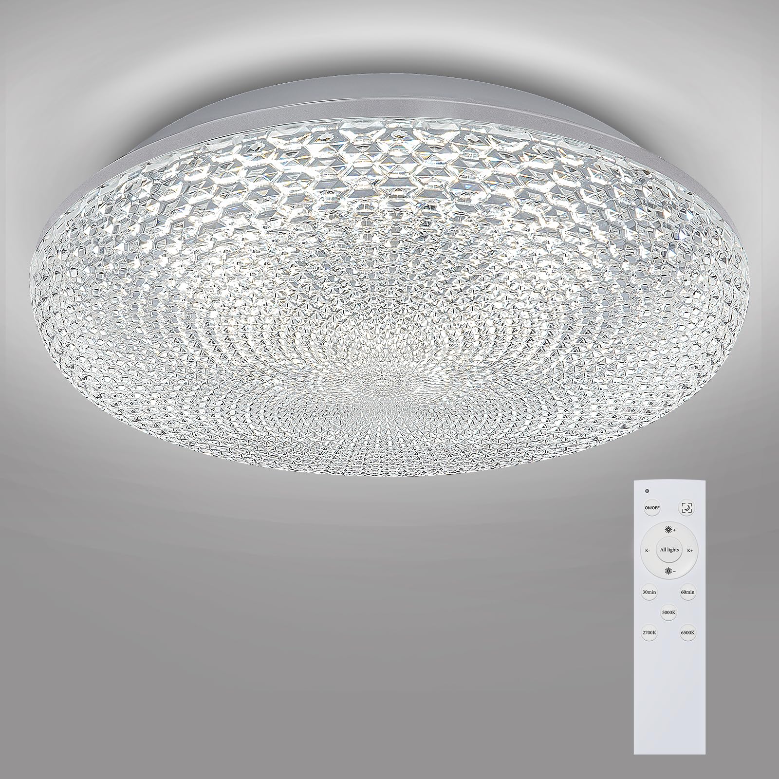 OOWOLF Ceiling Light Fitting 36W 4000LM, Ceiling Lights Dimmable 2700K-6500K,Remote Control,35CM Modern Ultra Bright Lighting Fixture for Living Room Kitchen Roof Office — image 1