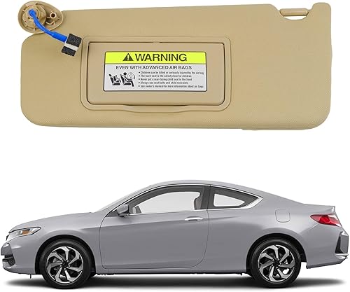 Miniatura 9 de Dasbecan Visera parasol gris para el lado izquierdo del conductor con luz compatible con Honda Accord 2008-2017, reemplaza # 83280-TA5-A51ZA