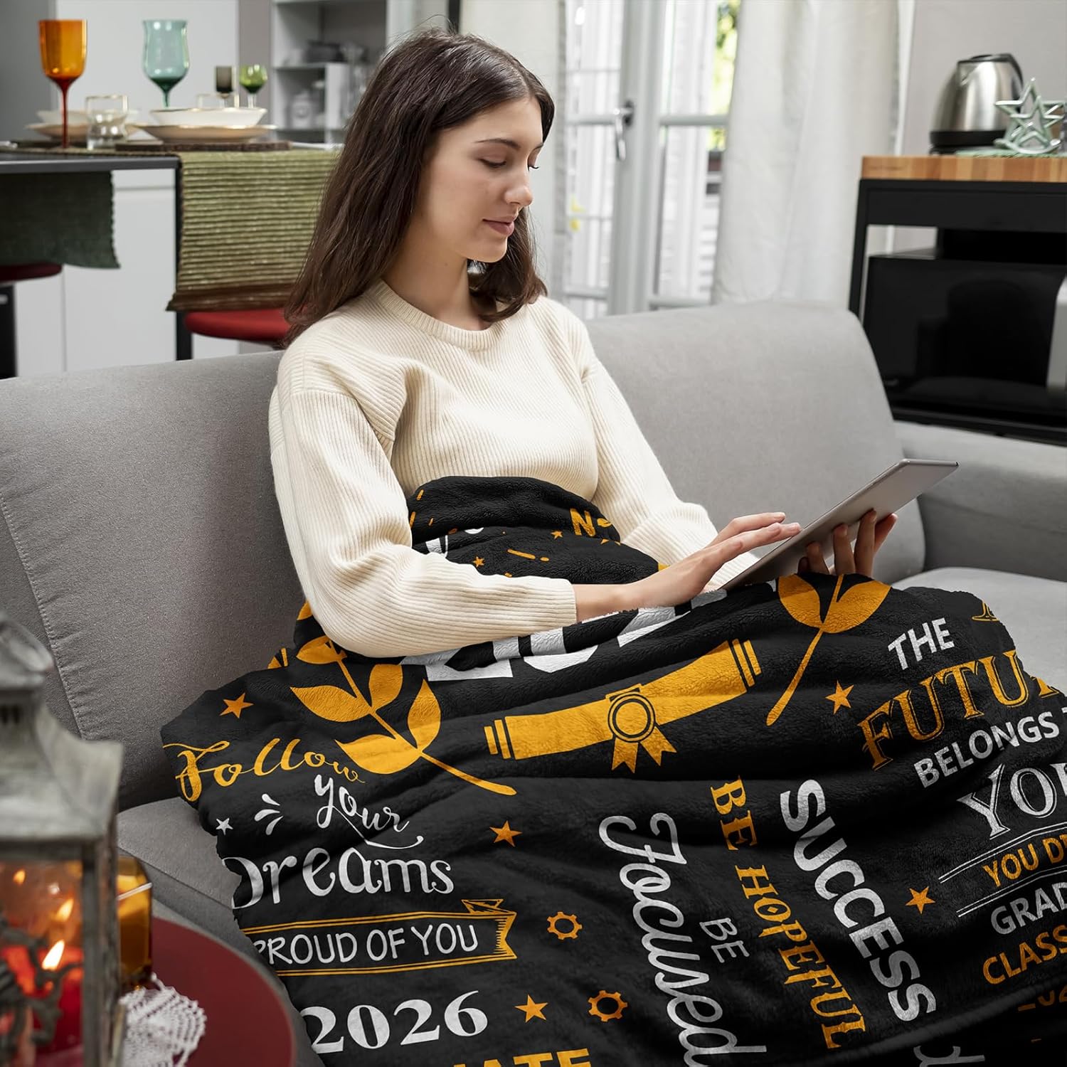 Ryubein Graduation Gifts Blanket 50" X 60", 2026 Graduation Gifts for Her Him, High School/College/Masters Degree Graduate Gifts, Class of 2026 Graduate Gifts Ideas - Image 2