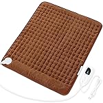 Deepsoon Heating Pad,Electric Heating Pads for Back,Neck,Abdomen,Moist Heating Pad for Shoulder,Knee,Arms,Legs,Dry/Moist Heat & Auto Shut Off,Christmas Gifts for Men and Women,Brown,24x20 Inch