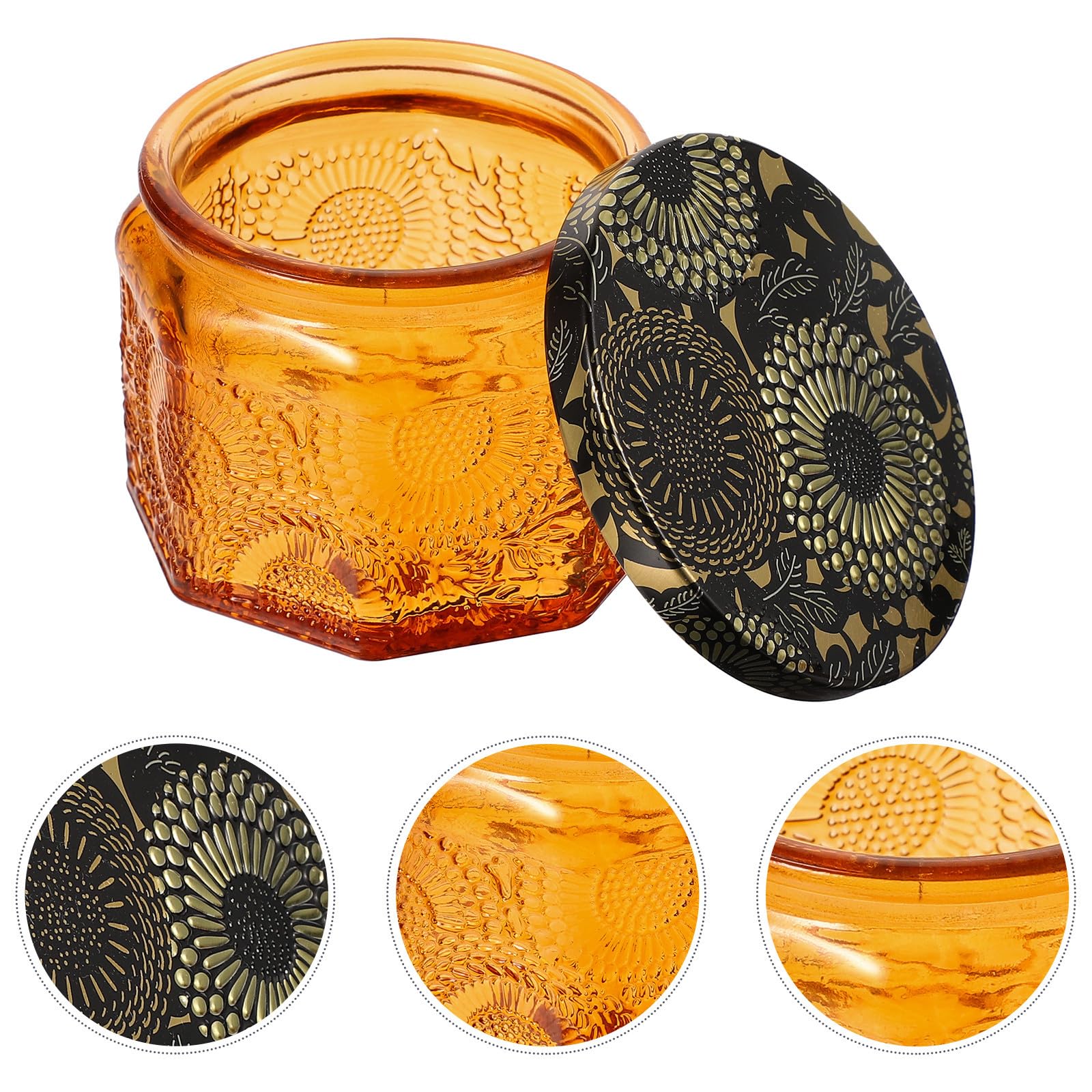 Kerzenbehälter Wiederverwendbare Kerzengläser aus Glas 7 Stück in Orange für Duftkerzen und Jelly für Hochzeitsdeko und Raumgestaltung