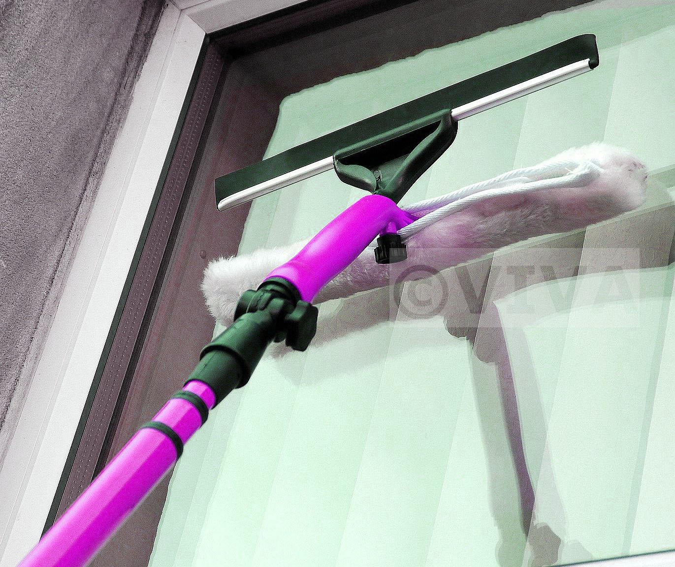 3.5M TELESCOPIC WINDOW CLEANER KIT WINDOW CLEANING EQUIPMENT SQUEEGEE SOFT HEAD