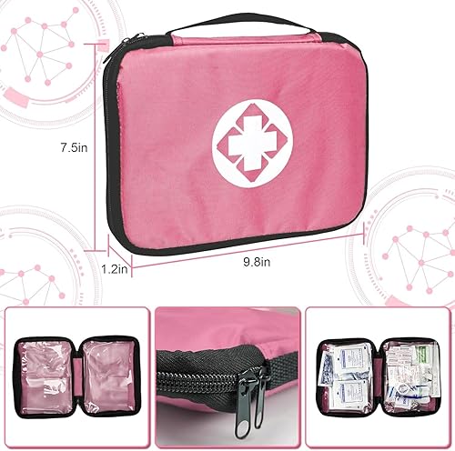 Miniatura 10 de Kit de primeros auxilios pequeño de 300 piezas, suministros de repuesto para viajes, mini caming, kits de primeros auxilios de emergencia, kit
