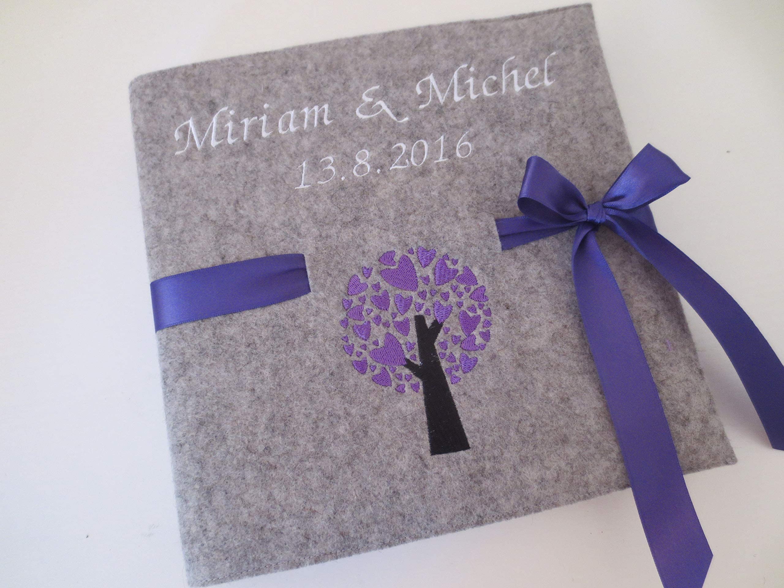 Fotoalbum Album Hochzeitsalbum Hochzeit Gästebuch Hochzeitsreise Geschenk Wollfilz Filz 26 cm x 25 cm