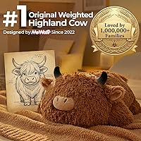 Vista 2 de Mewaii Mom's Choice Award Animales de peluche con peso de 4 libras de vaca de las tierras altas, felpa pesada de 23 pulgadas y congestionada