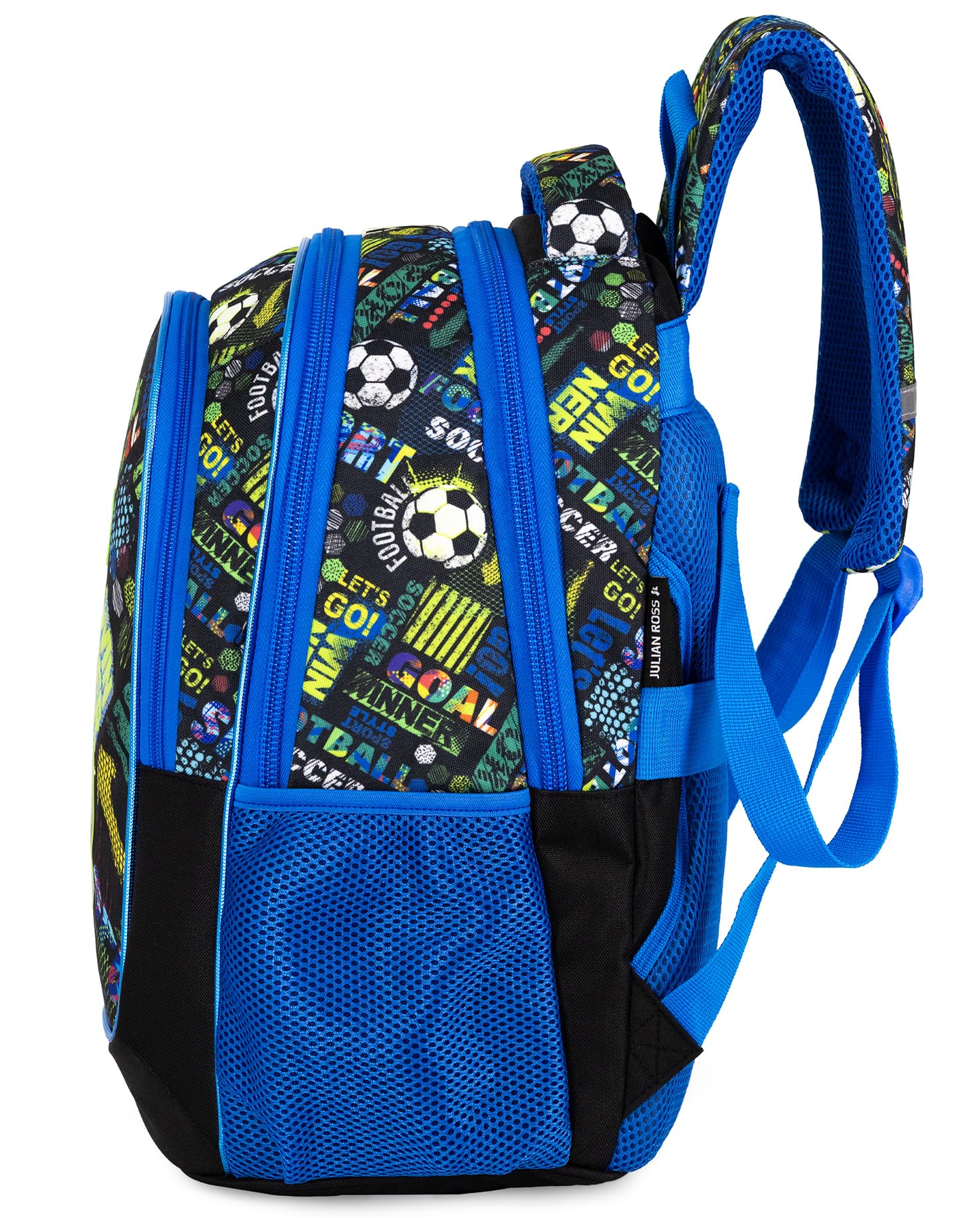 Julian Ross Mochila escolar ergonómica infantil primaria 6–10 años 43×33×15 cm – tirantes acolchados, fondo reforzado, con cinta para trolley – Niñas y Niños