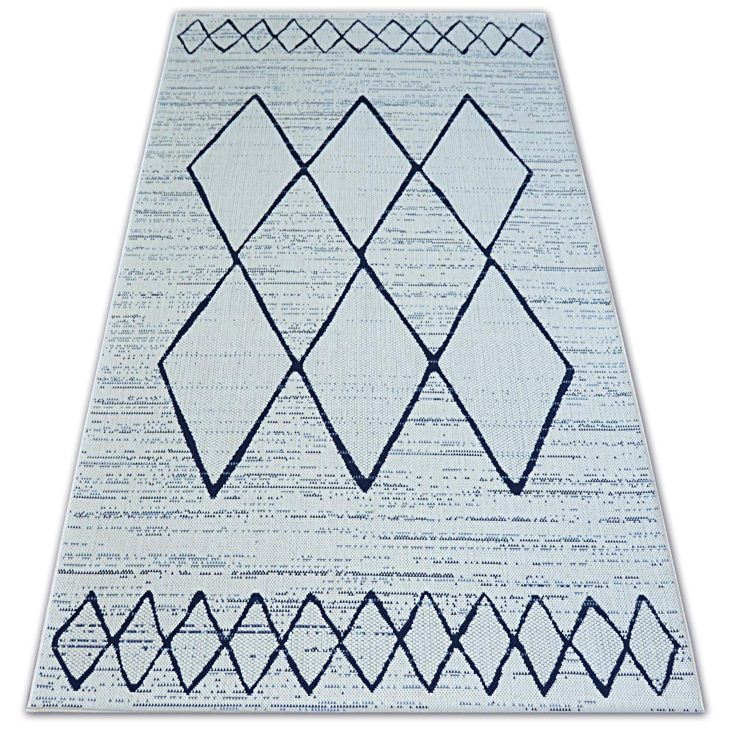 rugsx Nowoczesny dywan Color SISAL dywan sznurkowy do salonu, sypialni, na taras, do kuchni, kwadratowy, diamentowy, biały, 200 x 290 cm