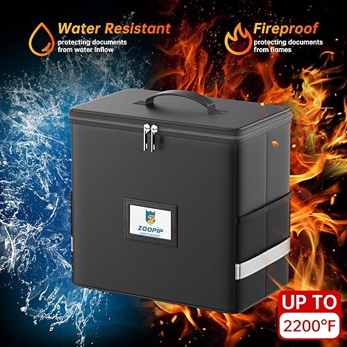 Miniatura 2 de Caja de archivos ignífuga con carpetas de archivos colgantes, bolsillos de acordeón de 7 x 1.2, organizador de archivos colgantes para tamaño carta,