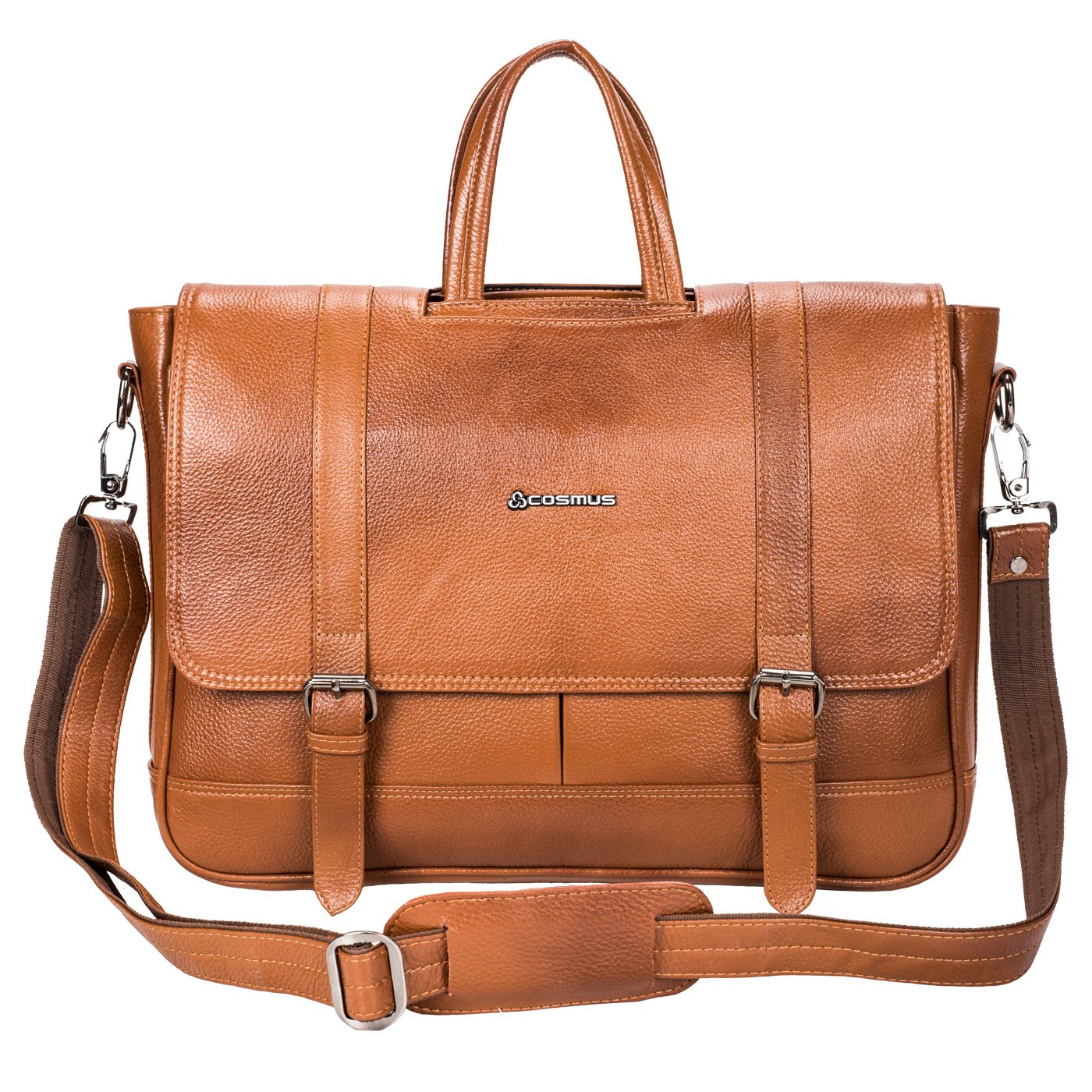 Genuine Leather 14 inches Laptop Bag - Cosmus Montana Tan Office Messenger Bag (B07BR3NQ83) Amazon Price History, Amazon Price Tracker