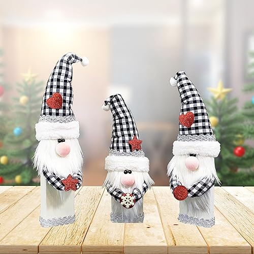 Miniatura 5 de CYNOSA 3 letreros de mesa de gnomos de Navidad, decoraciones de Navidad para el hogar, invierno, gnomos rústicos, centros de mesa, letreros de
