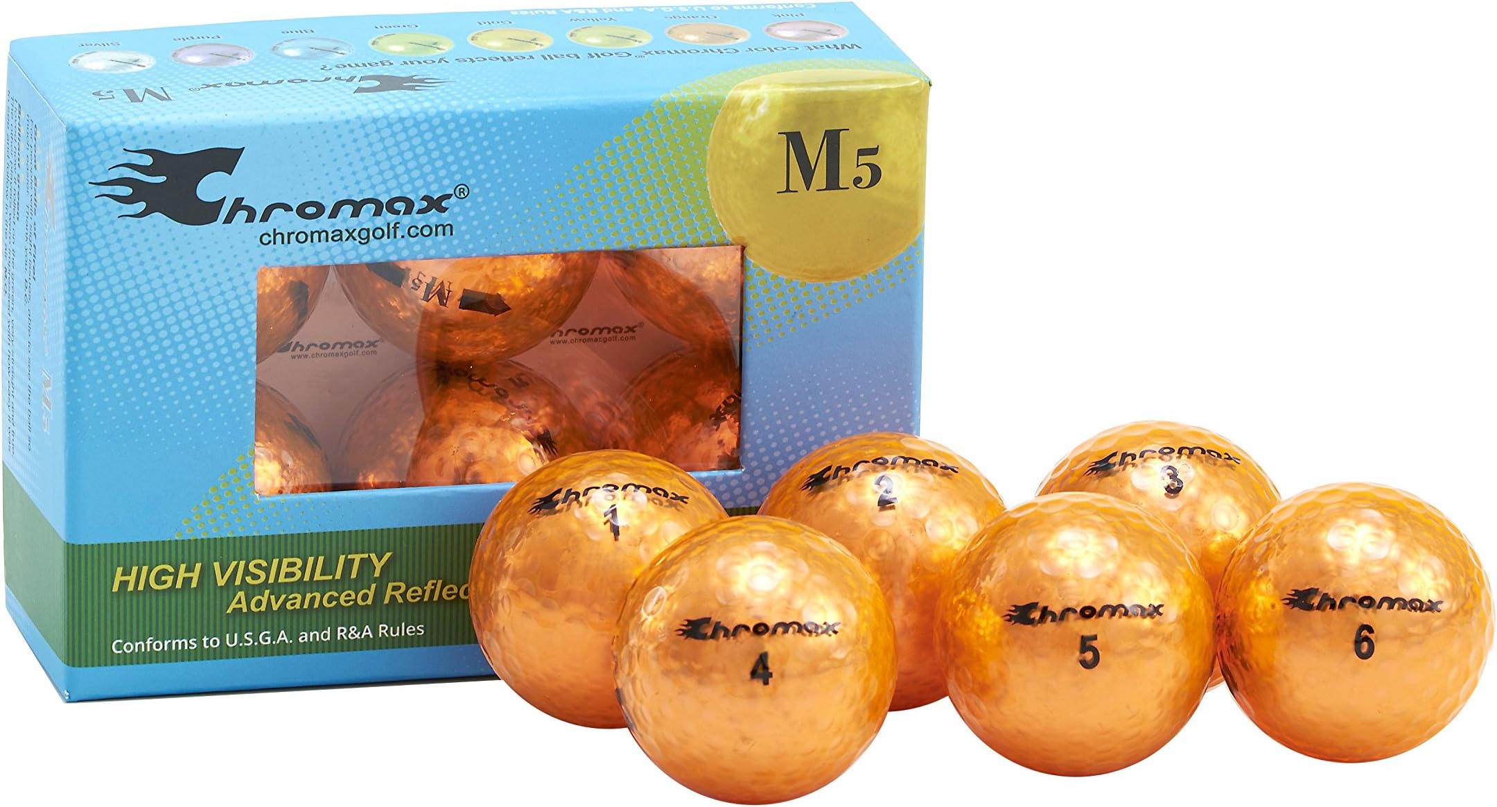 Chromax Metallic M5 Colored Golf Balls (Pack of 6)
